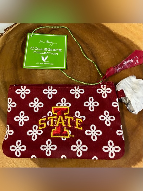 Vera Bradley Handbags - Vera Bradley Iowa State Cyclones Zip ID Lanyard Cardinal Red Quilted Collegiate